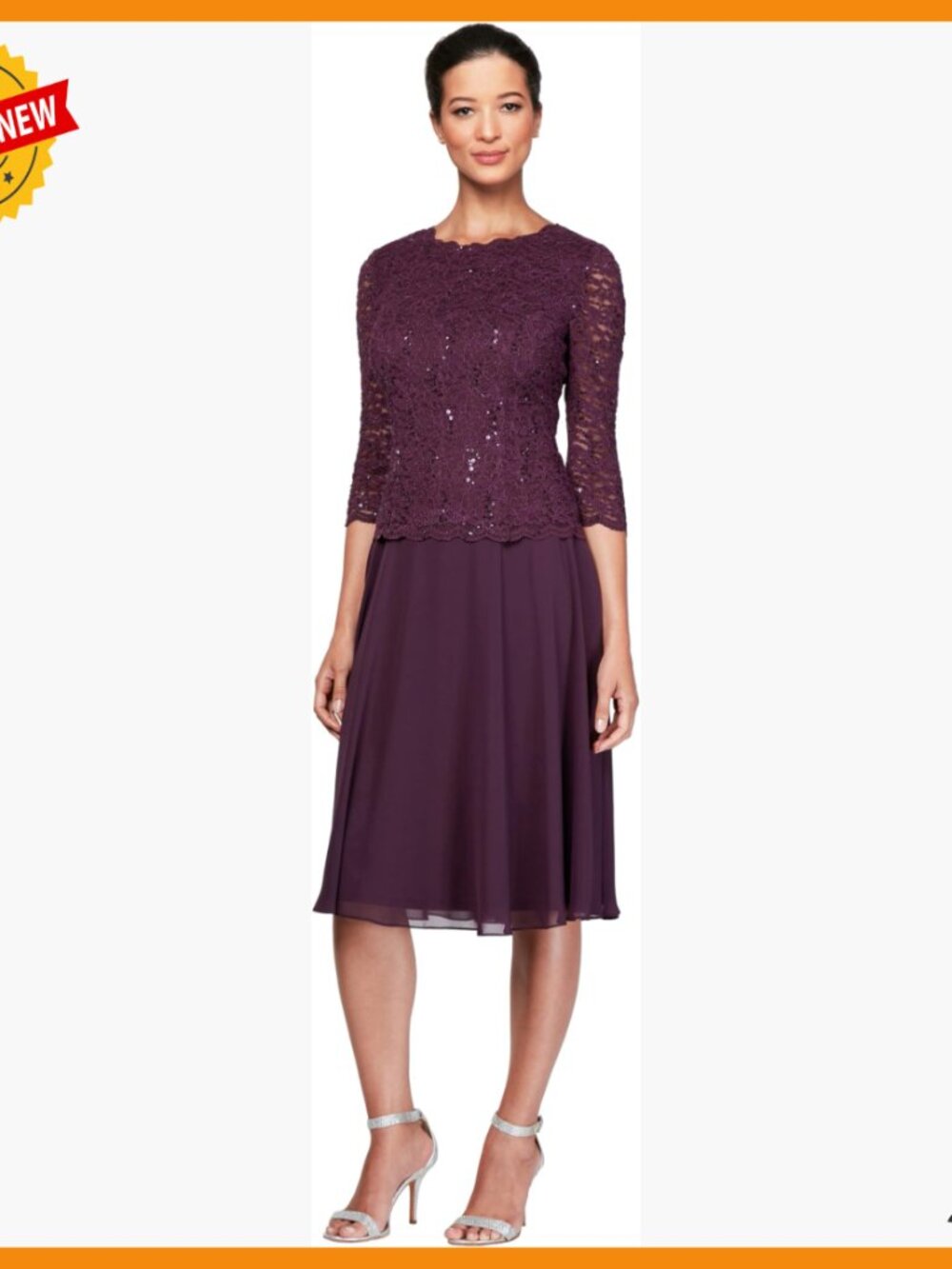 Tea Length Embroidered Lace Cocktail Dress, Mother of Bride Gown, Wedding Guest